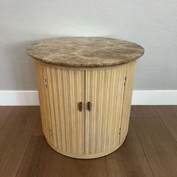 Vintage Century Furniture Neoclassical Roman Round Marble Top Side Table
