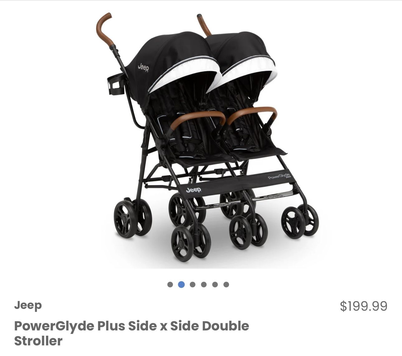 New Jeep Powerglyde Side By Side Stroller/ Double Stroller