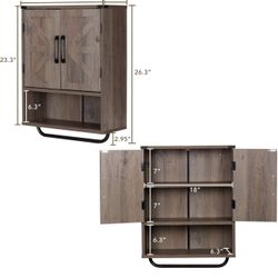 Wood Wall Mounted Storage Cabinet 