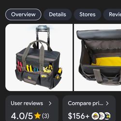 CLC Rolling Tool Bag With Light 