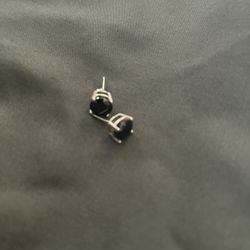 Black Diamond Solitaire. Looks To Be At Least Two Carats. 925 Silver