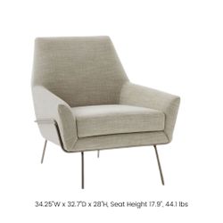 Grey Modern Wire Base Lounge Chair