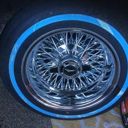 tire and wheels 13 x 7 14 x 7 skinny white wall wide white well