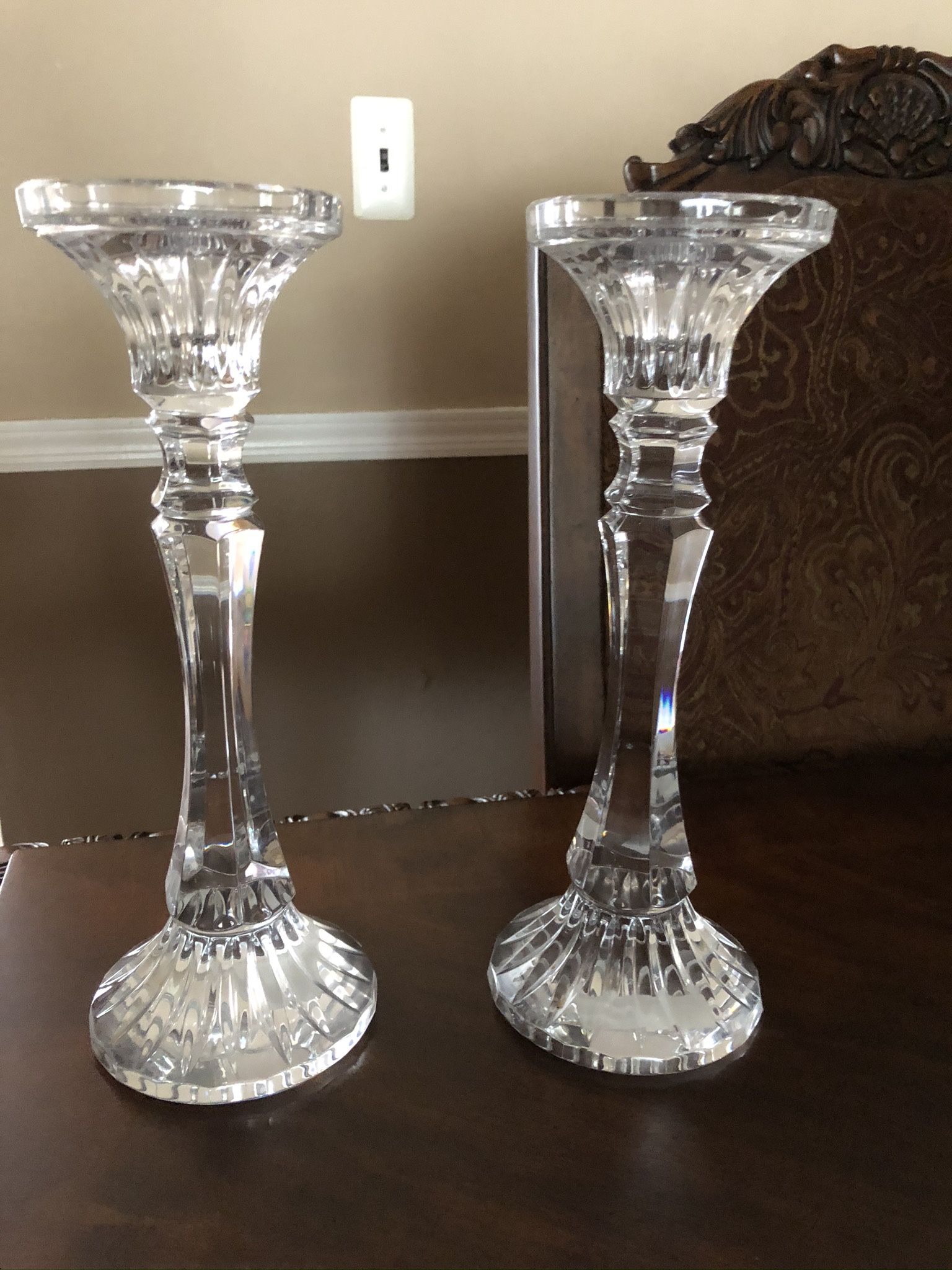 Set Of 2 Mikasa Crystal Candle Holders 