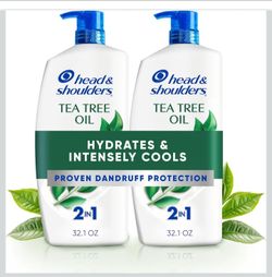 Head & Shoulders Tea Tree Oil 2-in-1 Anti-Dandruff Shampoo and Conditioner Twin Pack, 72-Hour Protection, 1% Pyrithione Zinc, 32.1 fl oz Each(pack of