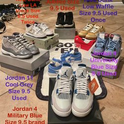 Jordan 4 Jordan 11 Nike Dunk Low Size 9.5 Brand New And Used • Shoes Description In Bottom Ask Any Questions