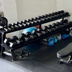 Hampton Fitness Urethane Dumbbell Set With Rack