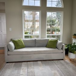 West Elm Marin Sofa – Performance Velvet (Silver/Gray)