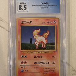 Pokemon Japanese Base Set Ponyta 77 CGC NM-MT+ 8.5  1996 - Graded Card psa bgs 