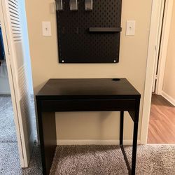 Desk With Chair And Pegboard 