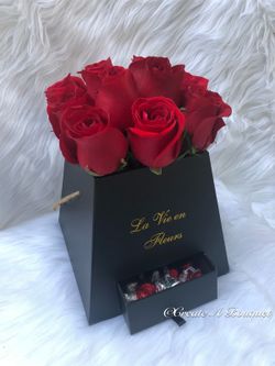 1 dozen roses with chocolates