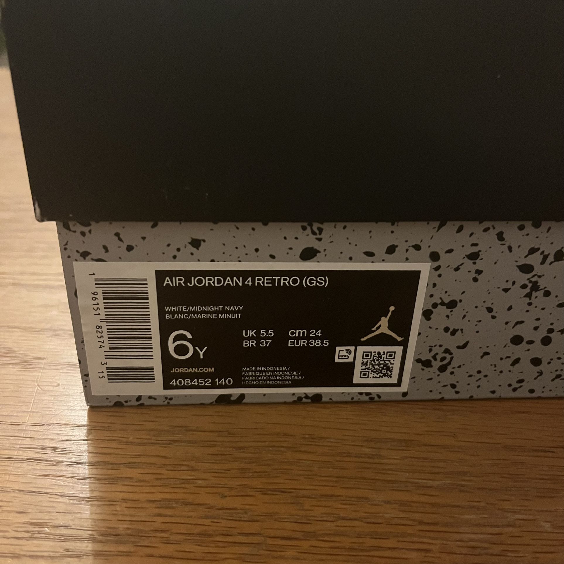 Air Jordan 4 Midnight Navy Blue White New Size 6y GS