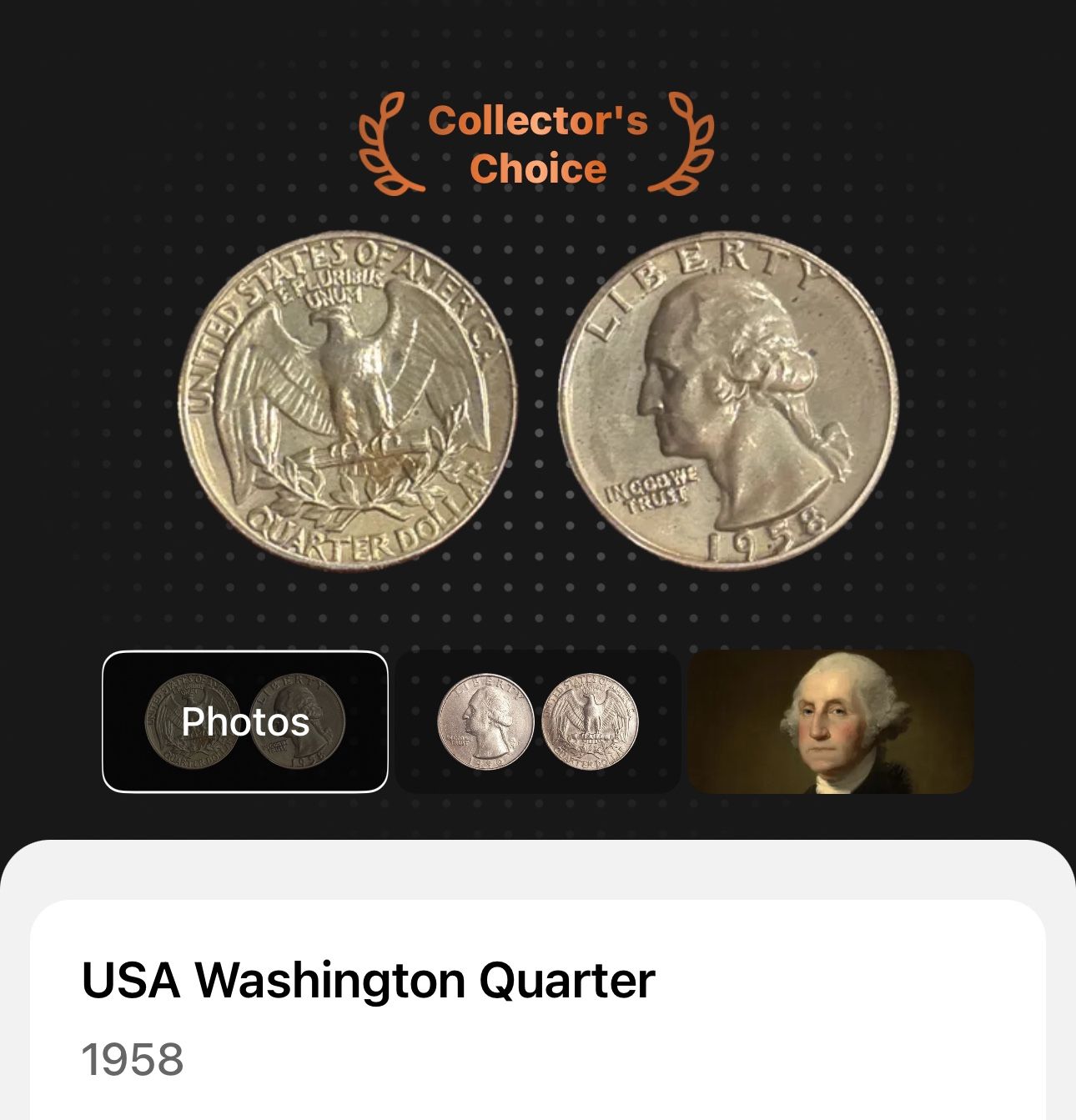 AU 1958 - USA Washington Quarter