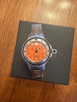 Movado Series 800 Chrono SS W/Orange Dial watch *NOS #84.C5.1896
