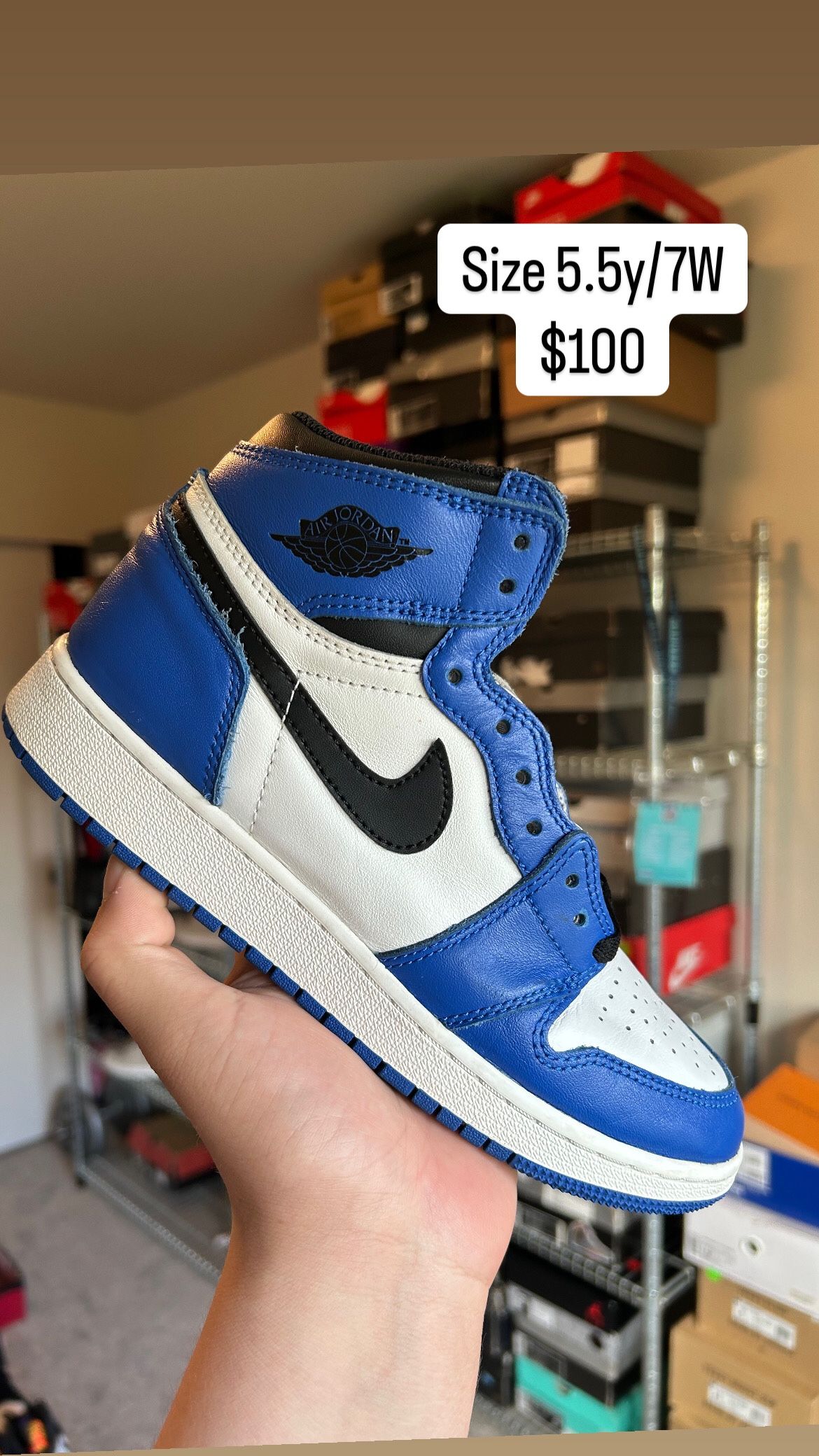 Jordan 1 Game Royal Size 5.5y/7W