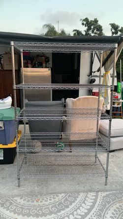 Metal rack 5 shelves 48”x24”tall 72”