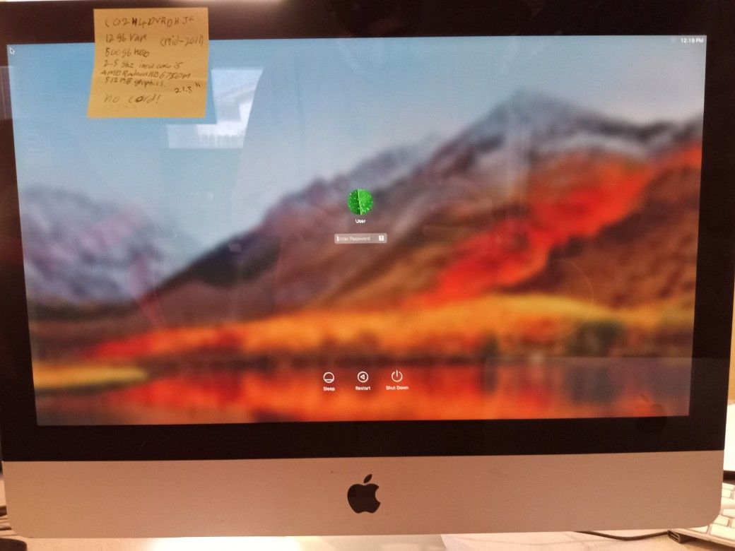 Mid 2011 21.5 Inch iMac With 12gb Ram, 500gb HDD, A 2.5 GHz Intel 