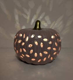 Pumpkin Pink Ceramic Pumpkin Light-Up Decoration Lantern