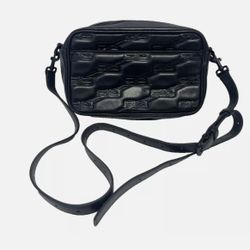 Balenciaga Logo Monogram Leather Camera Bag Crossbody Purse Bag Black