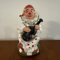 Vintage Creepy Clown Playing Guitar Music Box - Will Ship