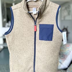 Carter’s KID Boys Size 7 Zip-up Vest In Brown And Navy NEW!! NWT