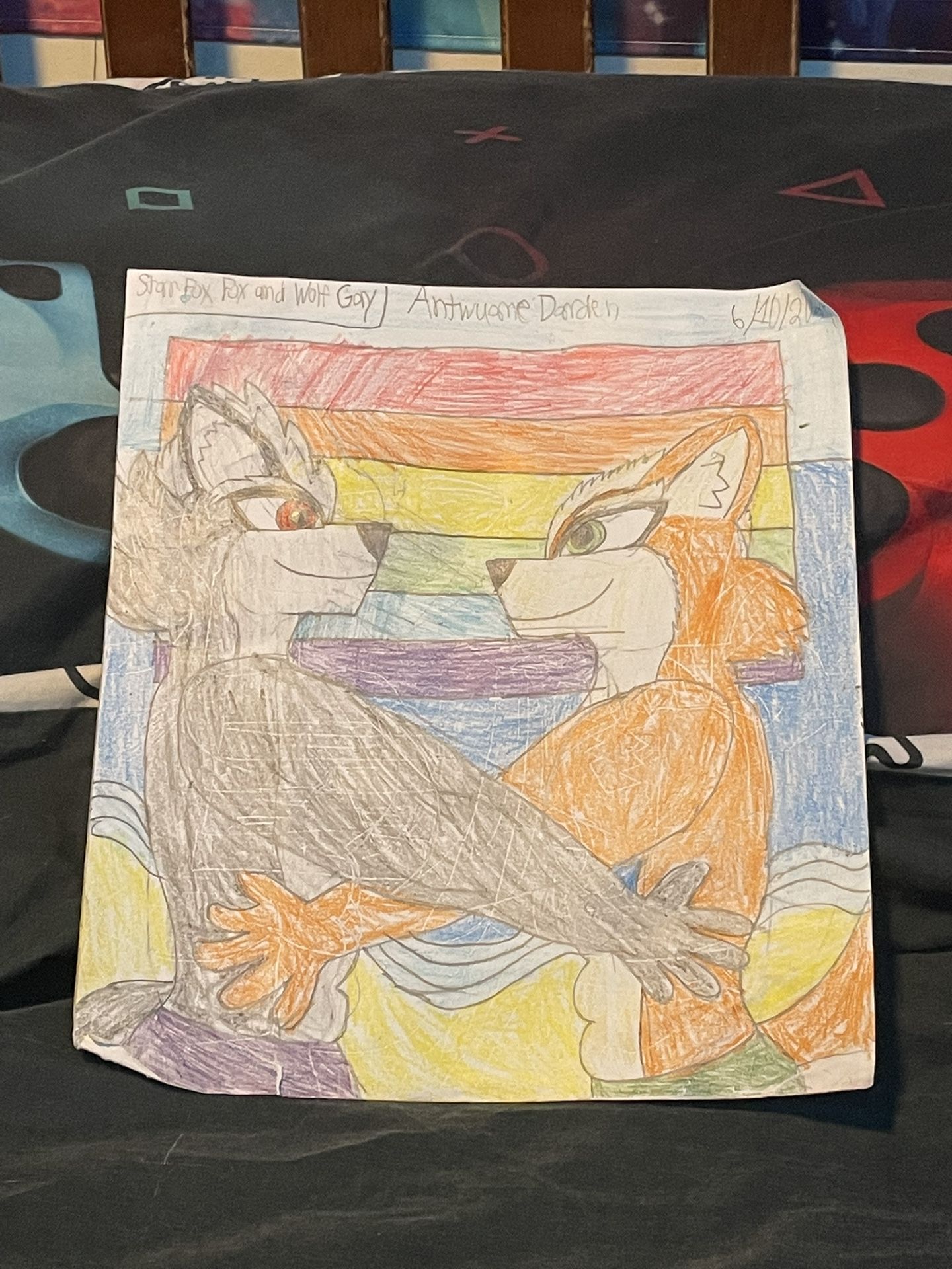 Vibrant Gray and Orange Drawing Illustration