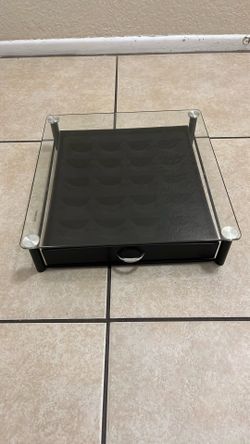 Glass coffee pod storage capsule drawer