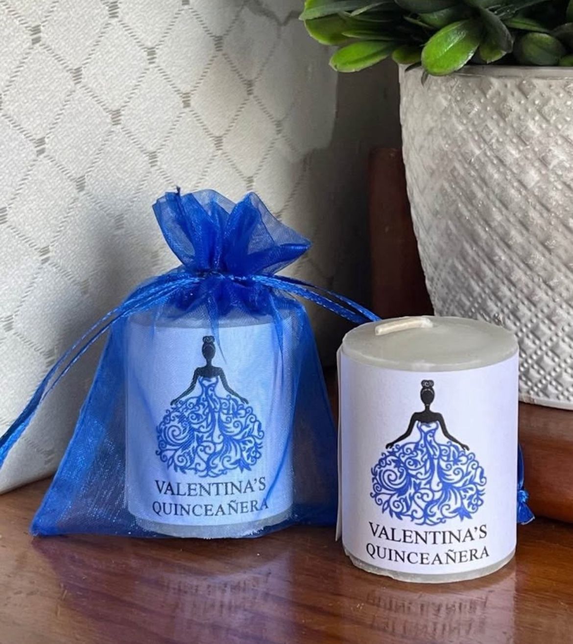 10 ROYAL BLUE Dress QUINCEAÑERA candle favors