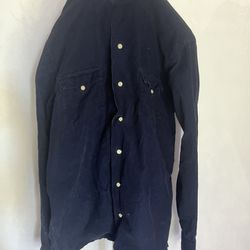 Ralph Lauren mens S corduroy navy blue long sleeve button up shirt
