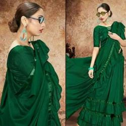 New Beautiful Designer georgette saree with unstitched blouse$29