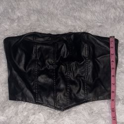 SHEIN Sleek Black Faux Leather Top