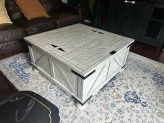 Living room coffee table with storage