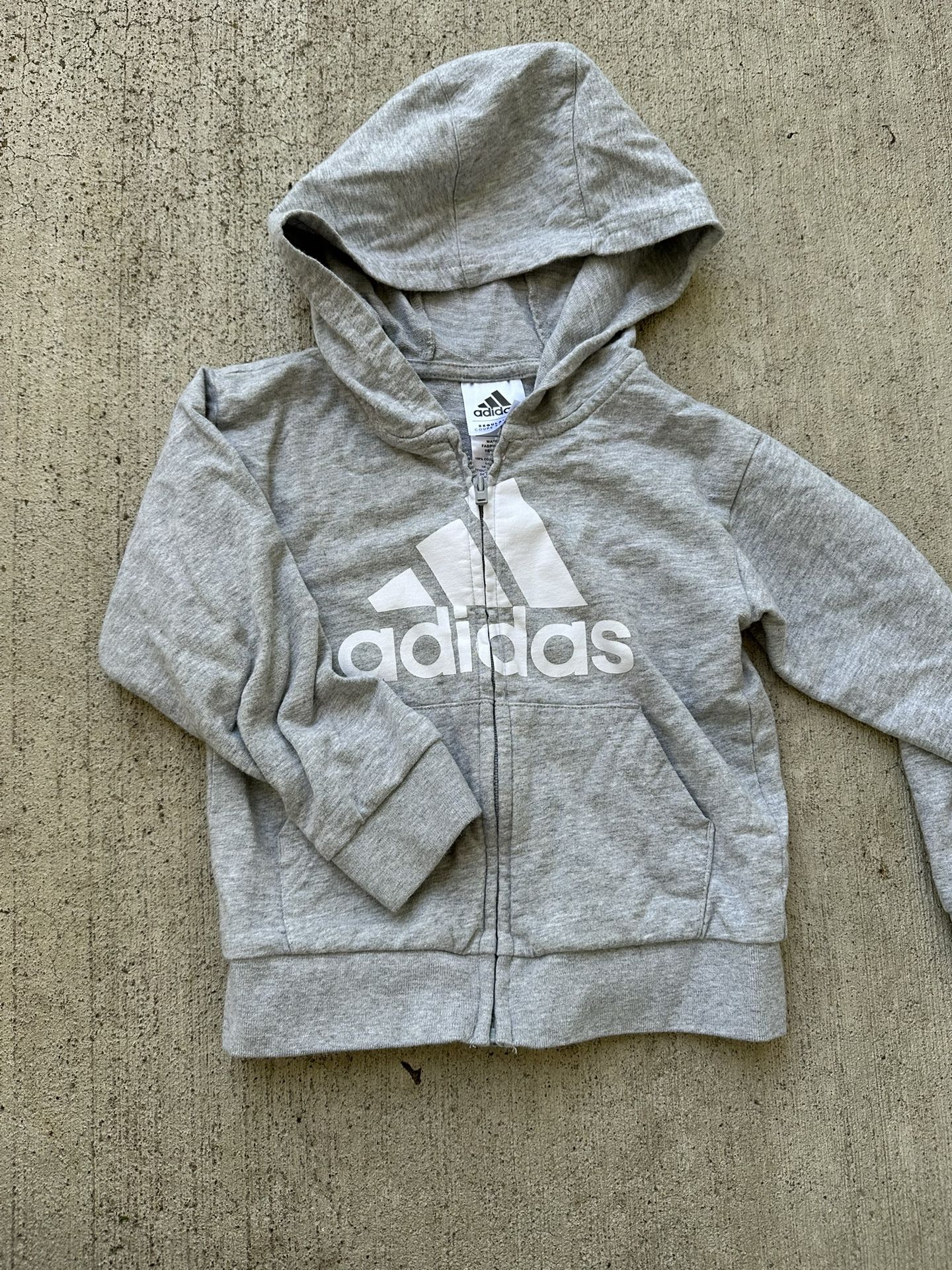 Adidas Badge of Sport French Terry Hooded Zip Up Hoodie toddler Size 3T