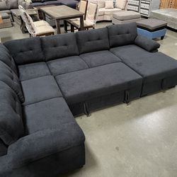 Factory Deals! Extra Comfortable Sectional Sofa With Pull Out Bed, Sofa Bed, Sectional Sofa, Sectional Couch, Large Sectional + Thick Cushions Support