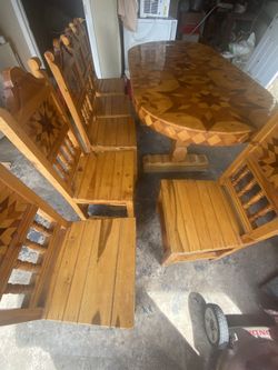 Wooden Table And Seats