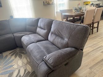 Gray Fabric Reclining Sectional Sofa