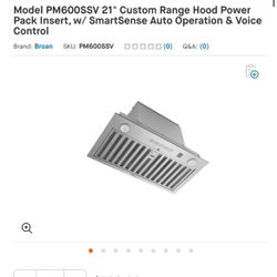 Model PM600SSV 21" Custom Range Hood Power Pack Insert, w/ SmartSense Auto Operation & Voice control
