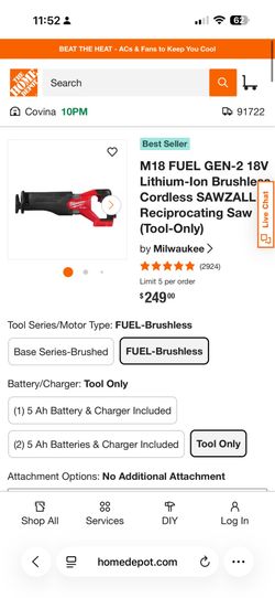 Milwaukee cordless sawzol