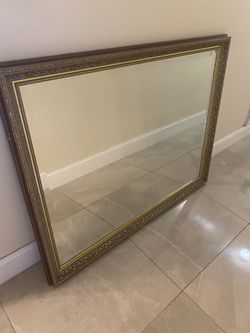Gold square vintage style mirror