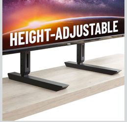 ECHOGEAR Universal Large TV Stand - Height Adjustable Base for TVs up to 77" - Wobble-Free Replacement Stand Works w/Any TV Including Vizio, TCL, Sams