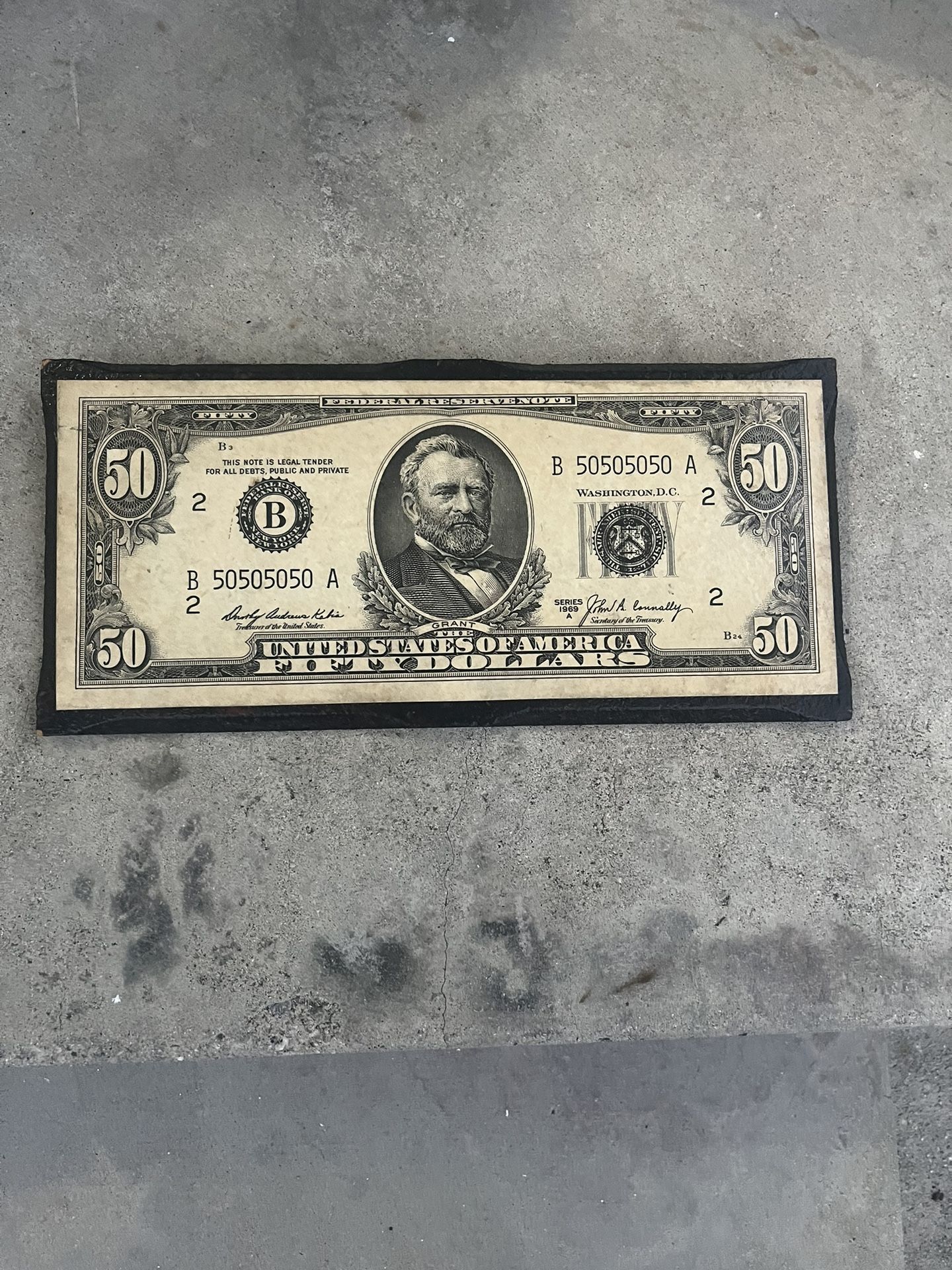 50 Dollar Bill Sign 