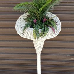 Wicker Flower Stand Hold Fresh Or Silk Bouquets Wedding Home Decor 