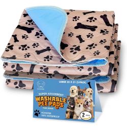 Super Absorbent Washable Pee Pads for Dogs Large 35 x 31 (2-Pack) Puppy Pads pet Training Pads Reusable Pee Pads for Dogs 100% Waterproof Dog Puppy Pe