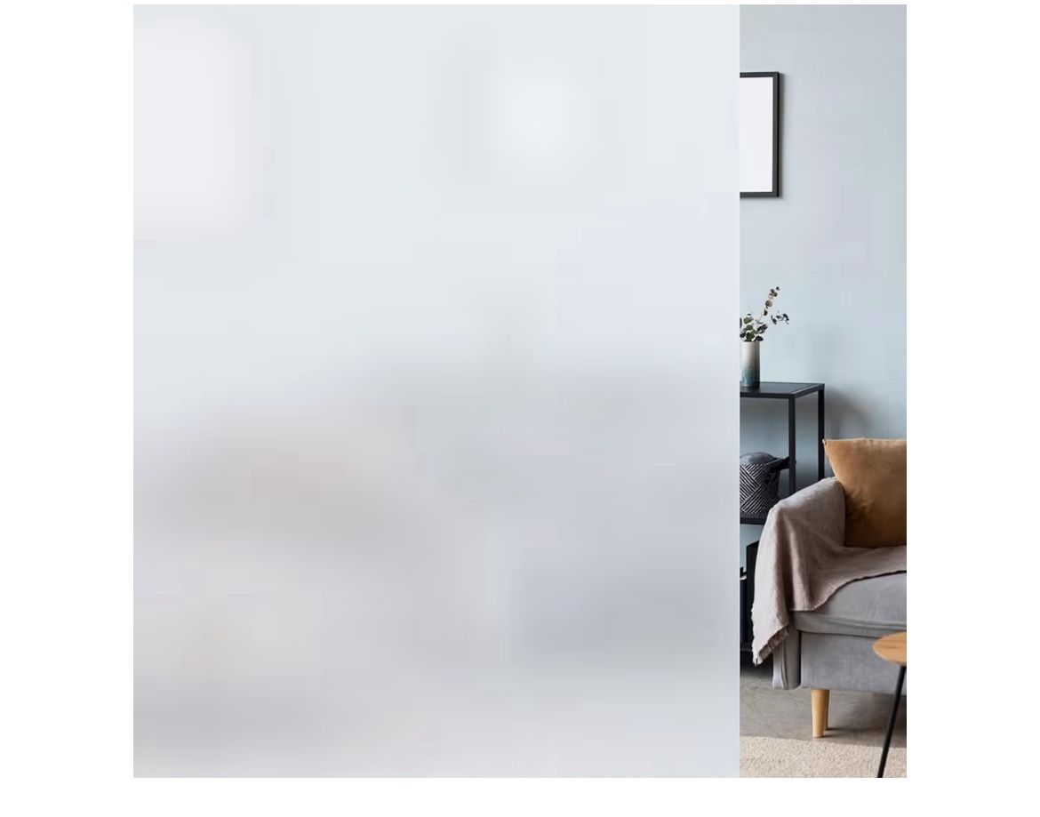 LUTE Window Privacy Film, Frosted Glass Window Film for Bathroom, Static Cling Removable Heat Control Glass Coverings, Non Adhesive Opaque Door Sticke