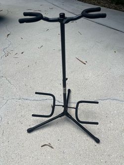 Double Guitar Stand Black