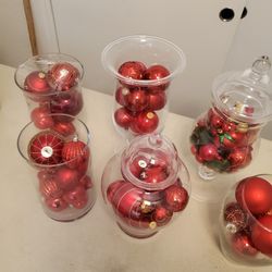Christmas Vases With Ornaments