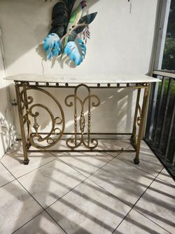 Genuine Marble & Wrought Iron Foyer/Sofa/Serving Table or Bar