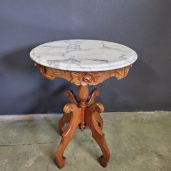 Victorian Style Carved Marble Top Table