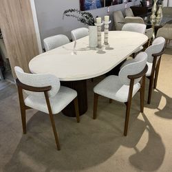 Loretta Porcelain Dining Room Set / 7pc