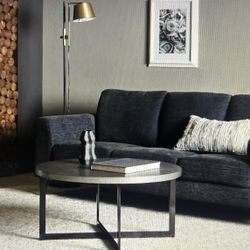 Modern Mid-Century Sofa - Charcoal Blue 
